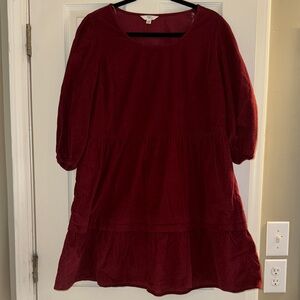 Corduroy Burgundy Dress